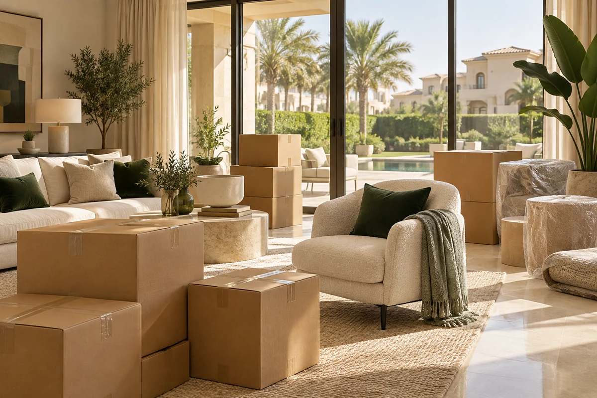A Dubai villa prepared for a move
